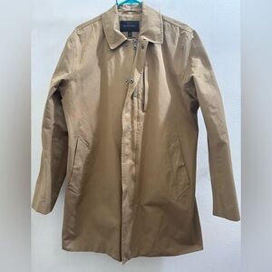 ♦️ Banana Republic Men's Tan Trench Coat | Canvas Cotton | Size M | Preowned ✅